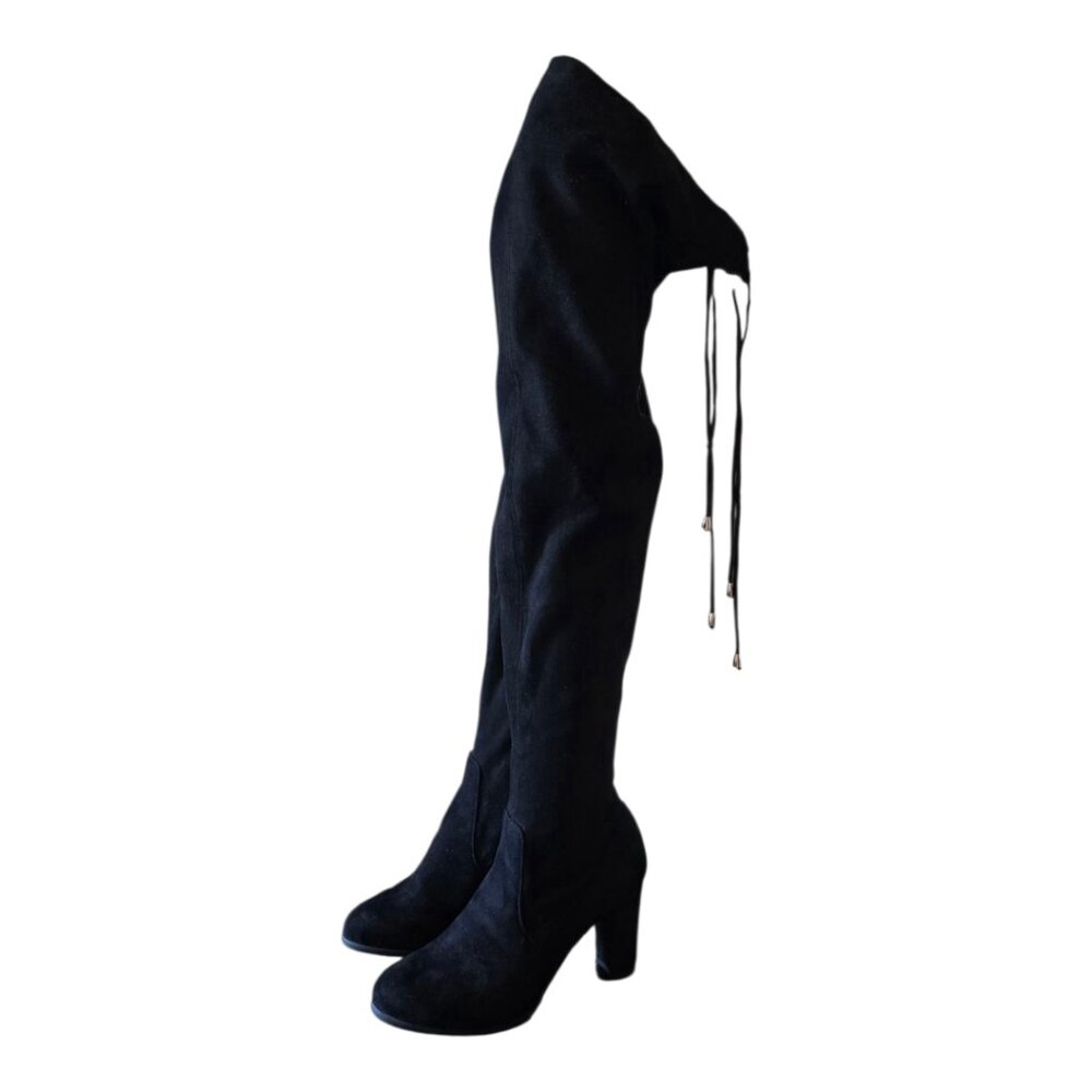 Black Over the Knee Thigh High Faux Suede Boots sz 8
